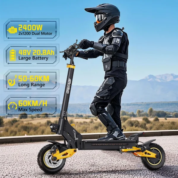Ienyrid ES1 Dual Motor Electric Scooter (2400W) – Buy Online UK 2 Ienyrid ES1 Dual Motor Electric Scooter (2400W)