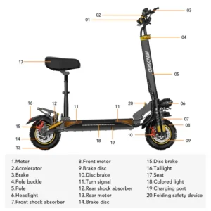 Buy the Ienyrid ES6 Electric Scooter in the UK. Dual 2000W motor
