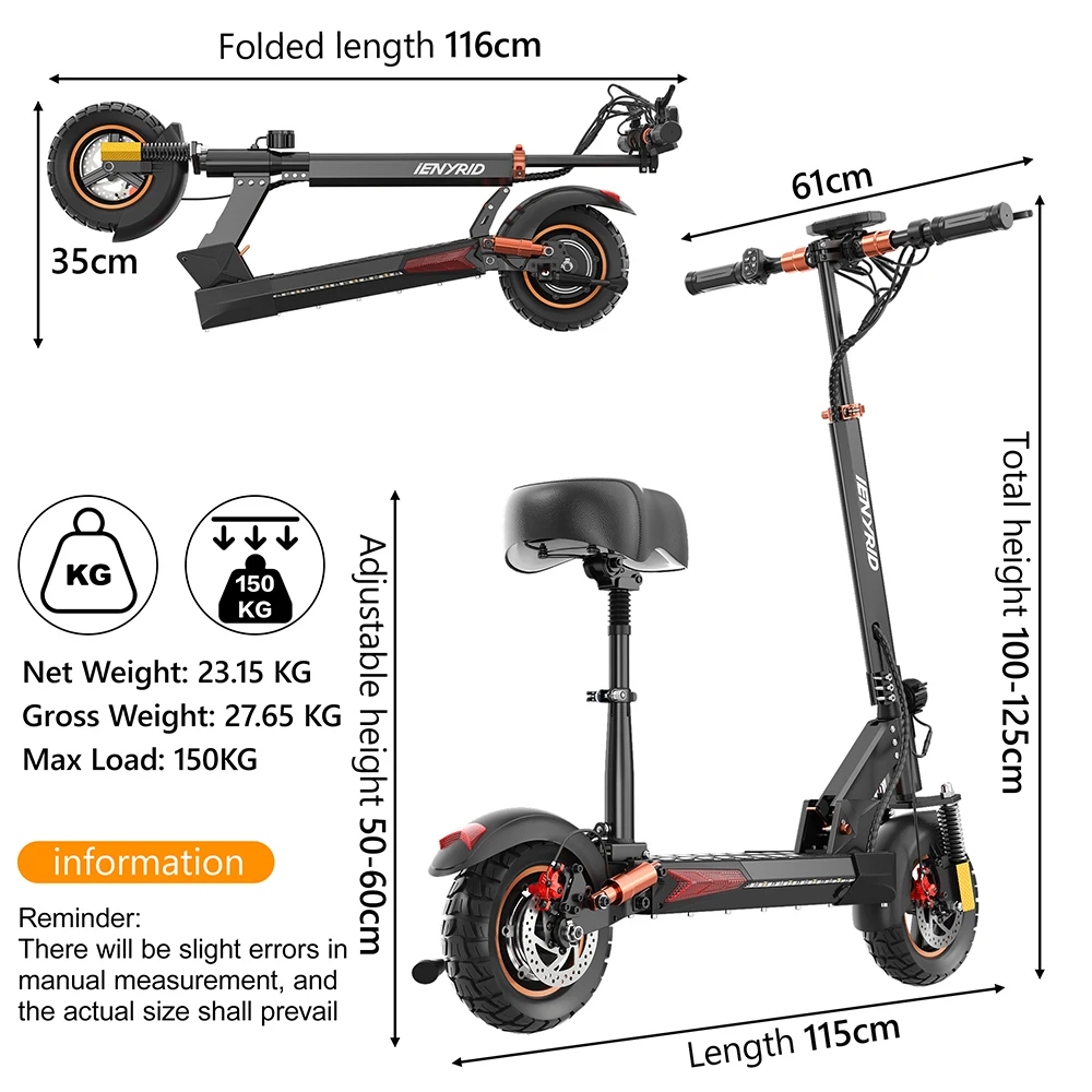 IENYRID M4 Pro S+ Foldable Electric Scooter with LCD Display - Image 6